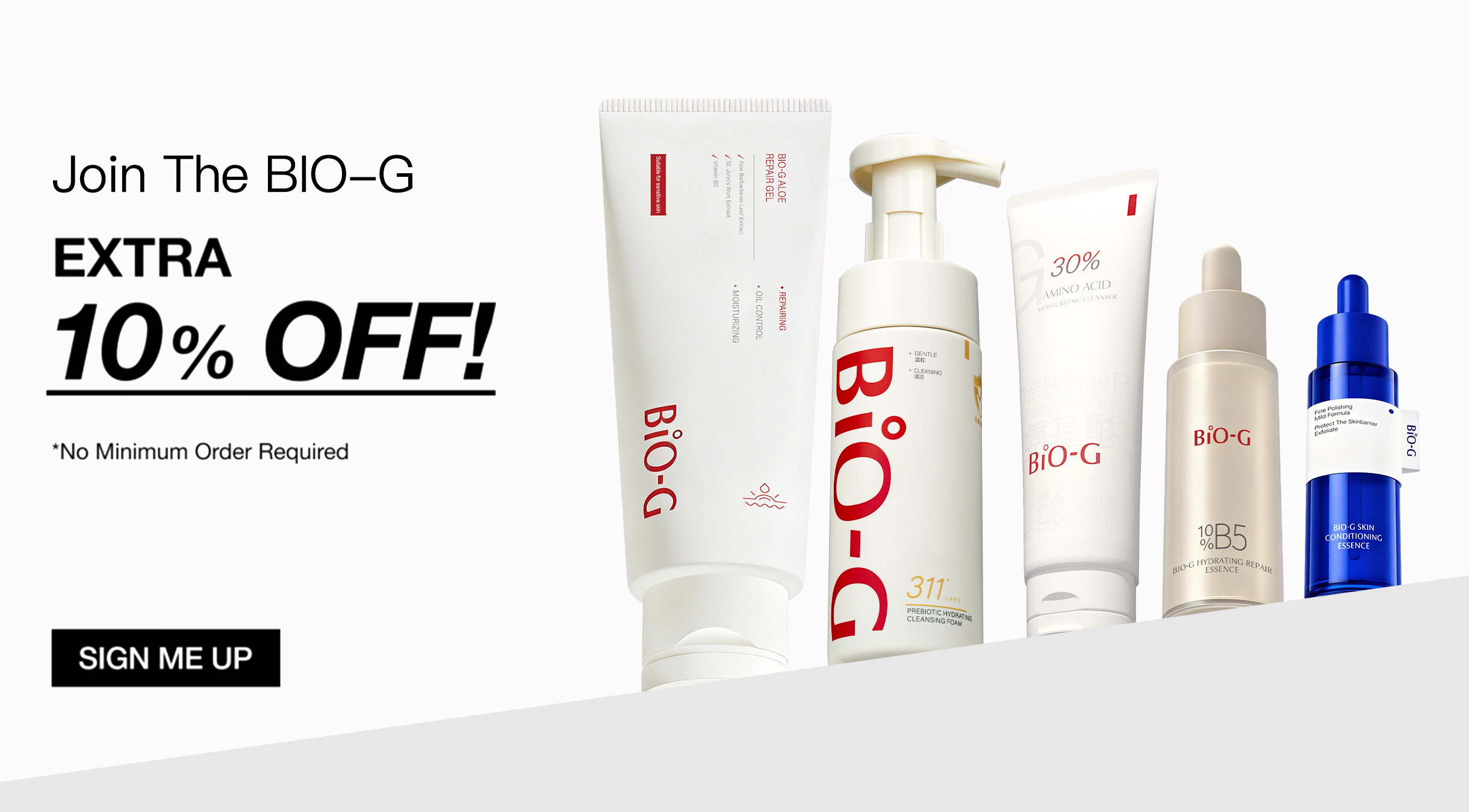 Join BiO-G — extra 10% off, no minimum order required